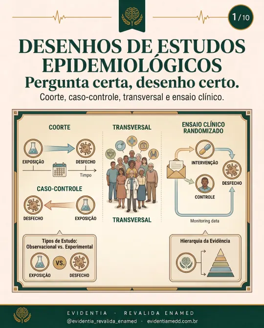 Capa da revisão Desenhos de estudos epidemiológicos