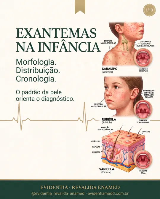Capa da revisão Exantemas na infância